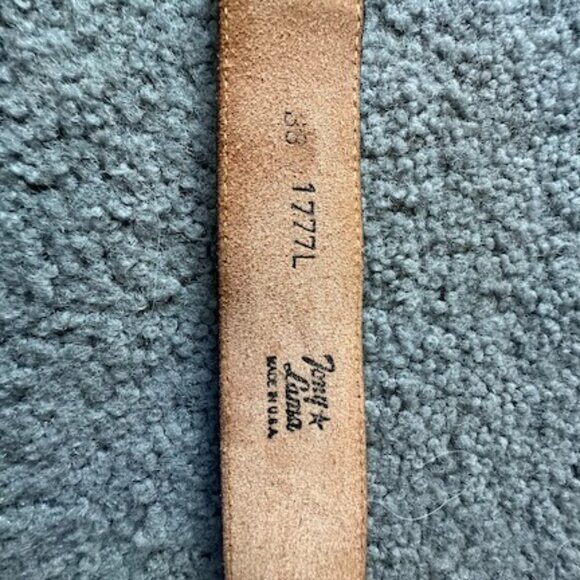 Tony Lama Vintage Belt Leather with Inlay Beaded Western Design - Size 38 - VGUC - Picture 9 of 10